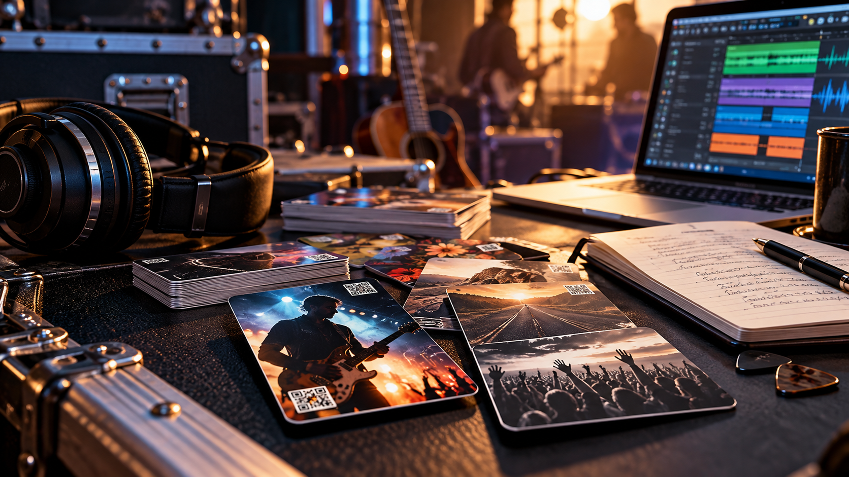 Physical NFC Music Cards representing the convergence of collectible physical music and instant digital access.
